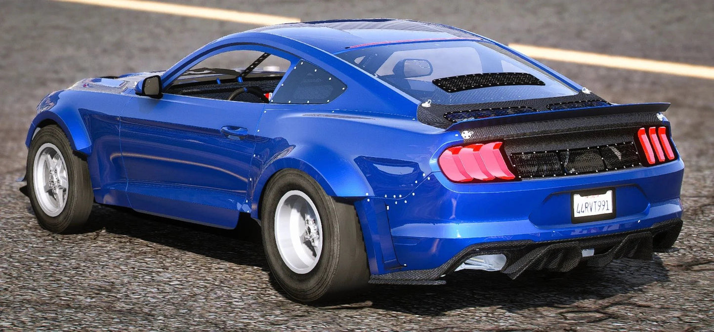 (Unbranded) Ford Mustang RTR Drag Car Single Turbo 1500WHP | Razer Kobain
