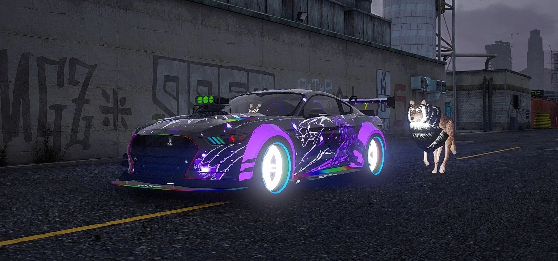 Black Panther Wakanda Forever Ford Mustang GT [Dinamic RGB Lights] | Infinitive Customs
