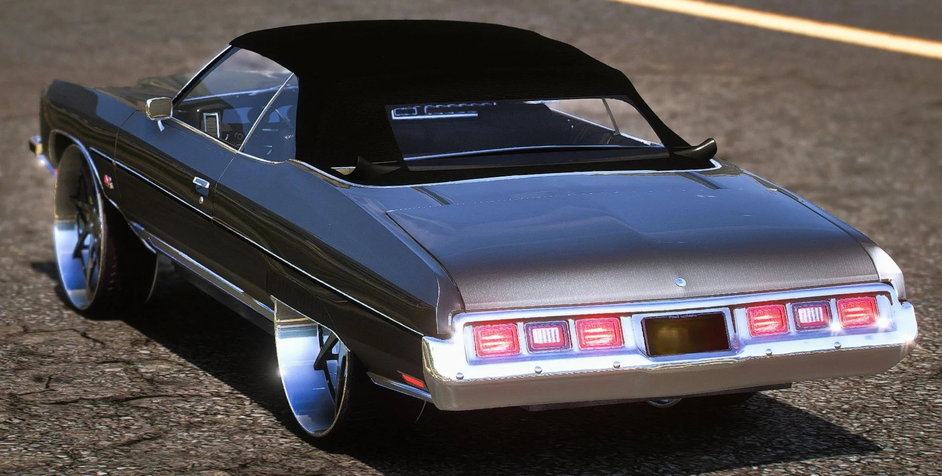 (Unbranded) 1973 Chevy Convertible Donk on Forgiatos [Animated Roof] | PNUT Customs