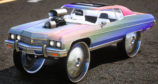 (Unbranded) 1973 Chevrolet Caprice Juicy Fruit On 32s Dubs | 412DonkLife