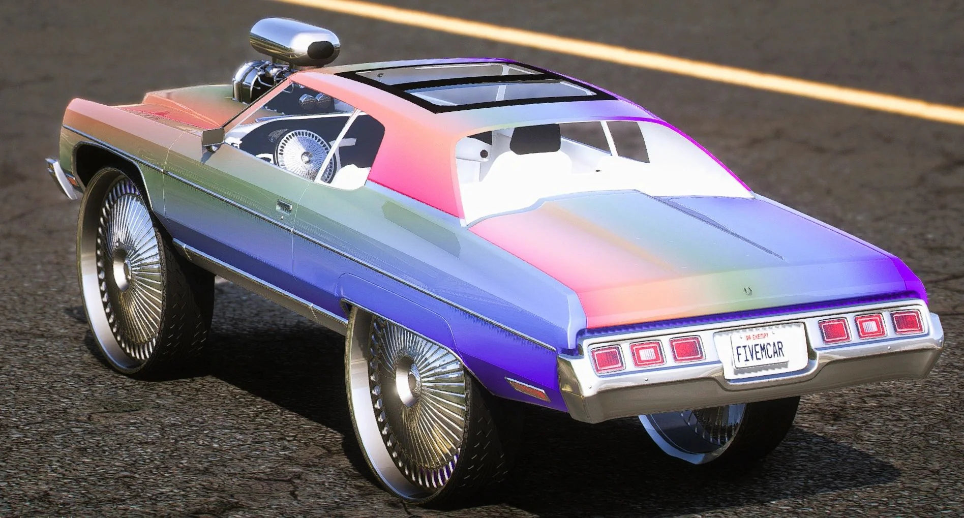 (Unbranded) 1973 Chevrolet Caprice Juicy Fruit On 32s Dubs | 412DonkLife