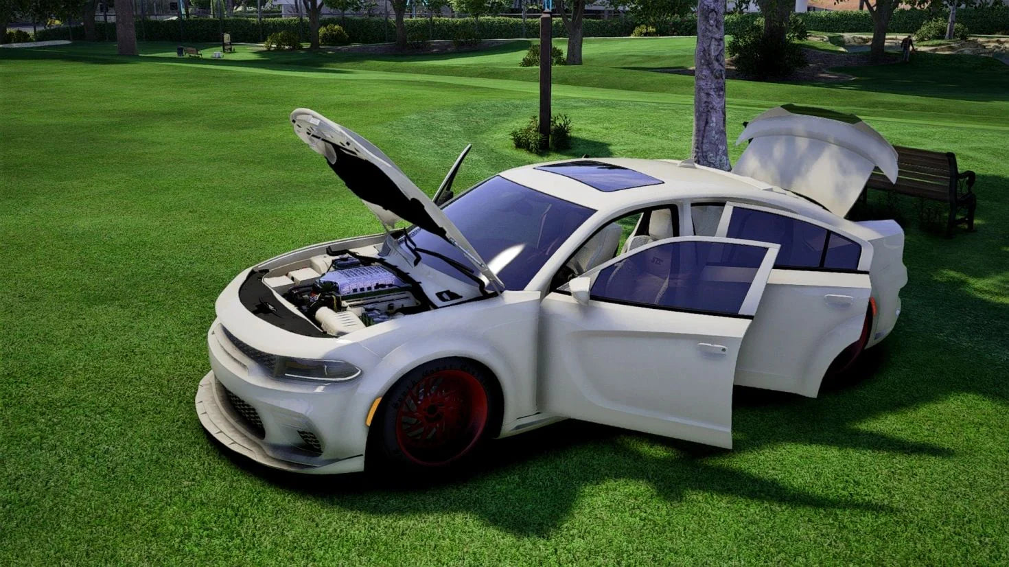 (Unbranded) Dodge Charger Widebody White Out | South Coast Custom