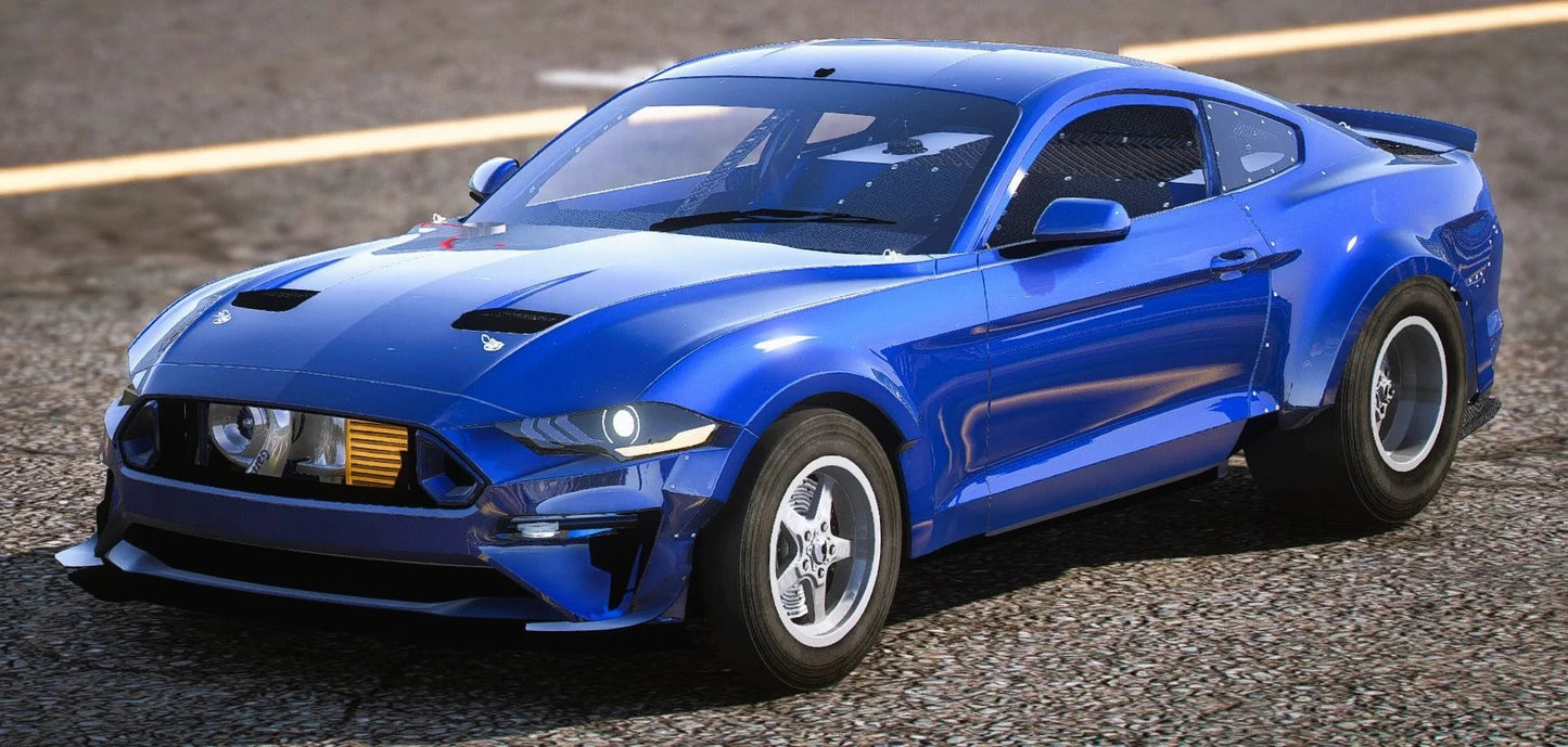 (Unbranded) Ford Mustang RTR Drag Car Single Turbo 1500WHP | Razer Kobain