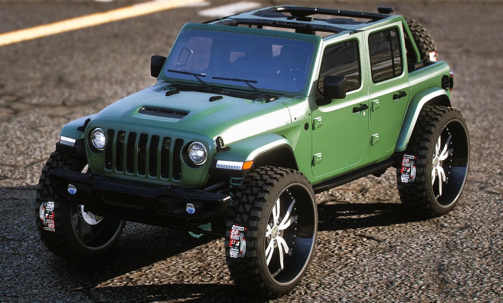(Unbranded) Jeep Wrangler Rubicon On Brushed Forgis With Matching Trailer | PNUT Customs