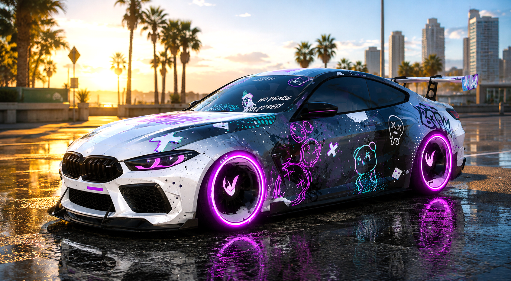 (Unbranded) BMW M8 Neon Bear [Dinamic Lights] Bulletproof 6 Seater