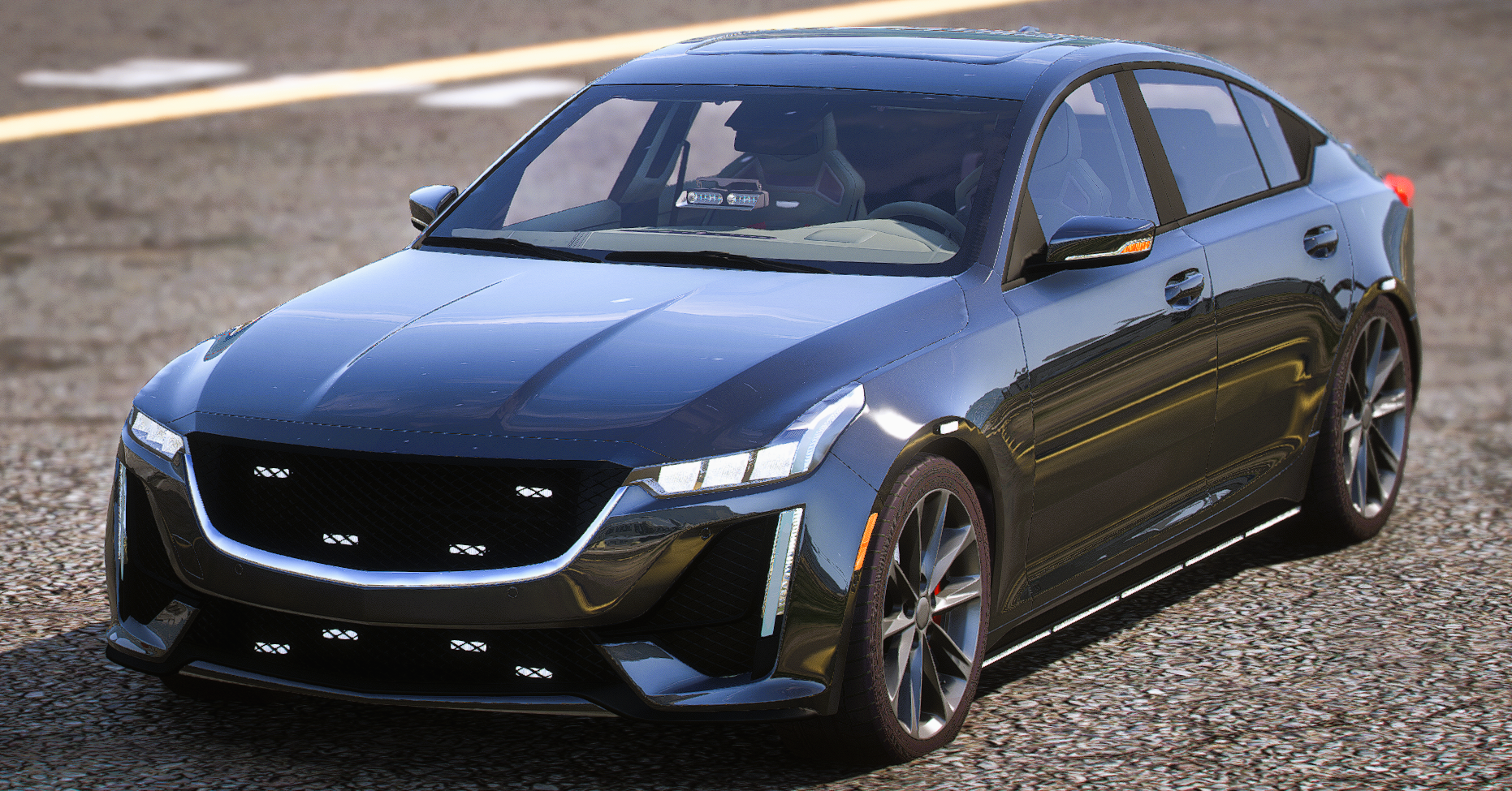 (Unbranded) Cadillac CT5-V Black Wing Unmarked PD | Kombo Cars