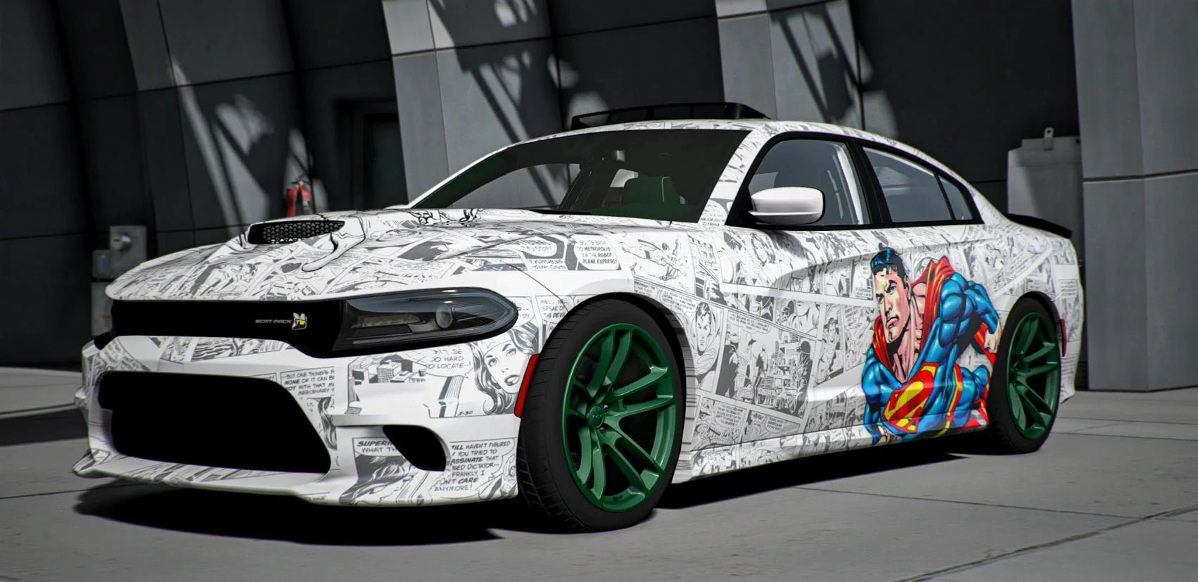 Dodge Charger Scatpack SuperBee Superman Comic Livery | FX Builds