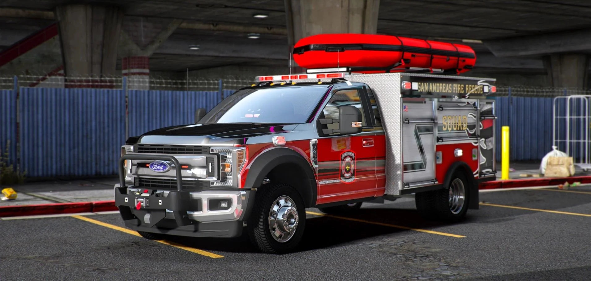 [Non ELS] Ford F450 Fire Rescue Squad with Boat | Fleet