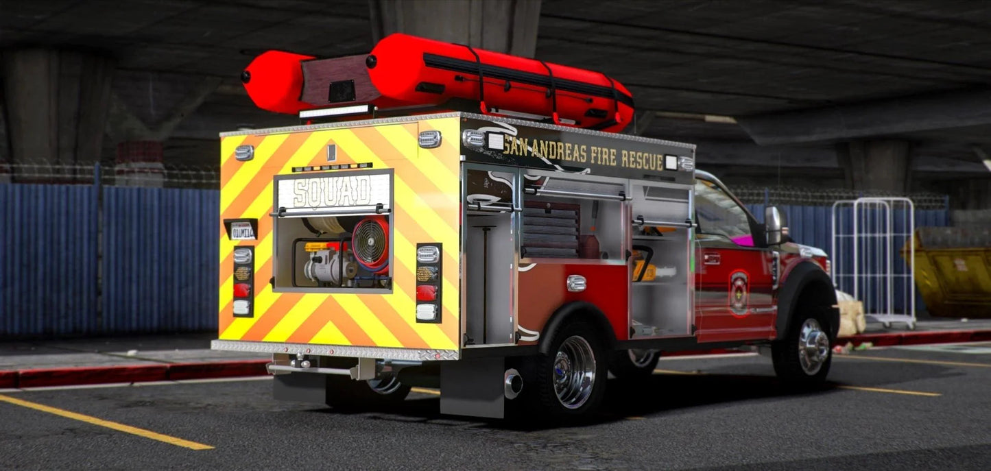 [Non ELS] Ford F450 Fire Rescue Squad with Boat | Fleet