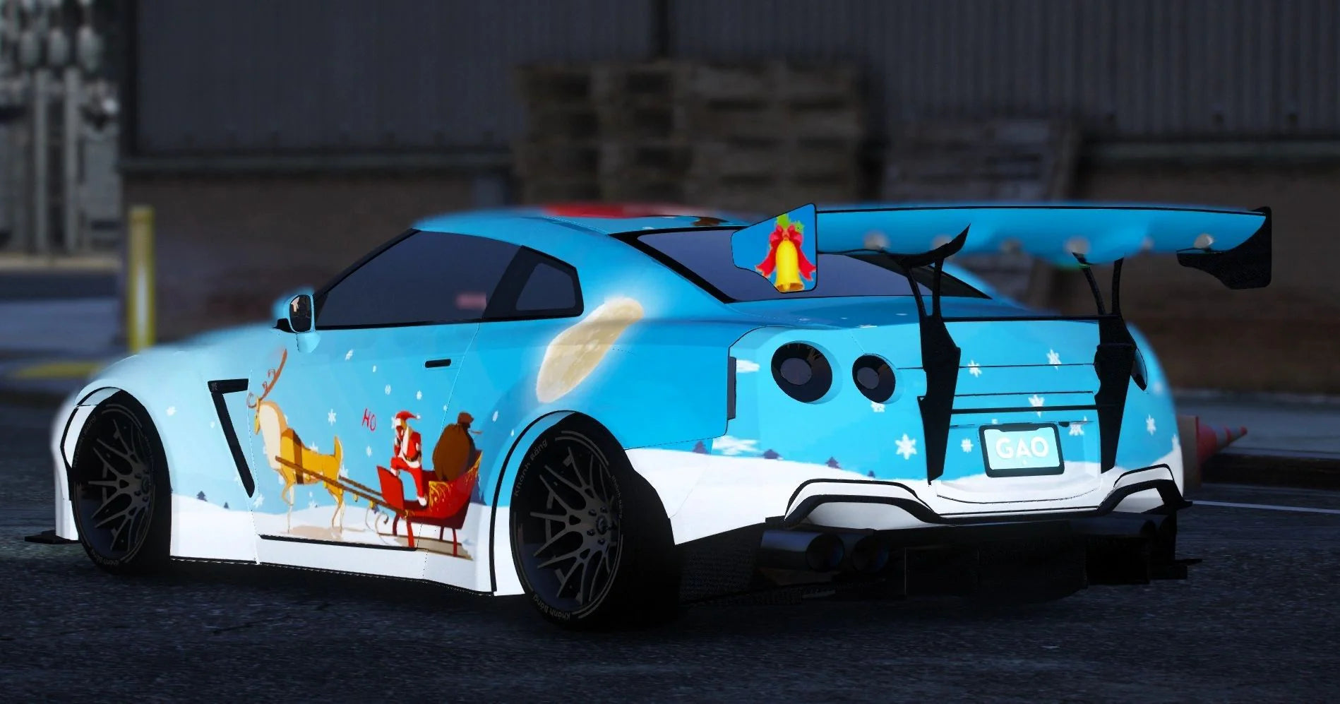 Nissan GTR Merry Christmas Free Fire [Dinamic RGB Lights] | Drew Customs