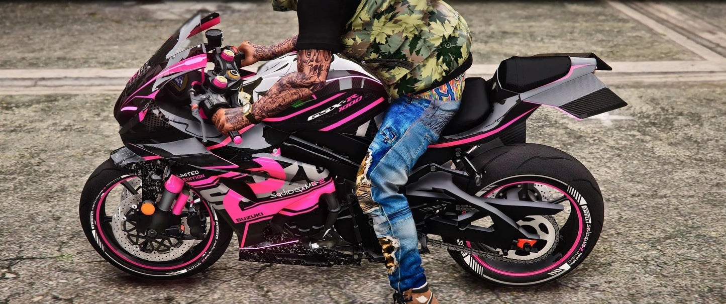 SQUID GAME - SUZUKI GSX-R1000R [Tuning] [Animated Lights] | Port Baek